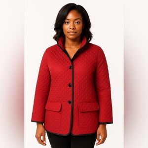 Women’s Reversible Quilted Jacket Red/Black front pockets Small Unbranded